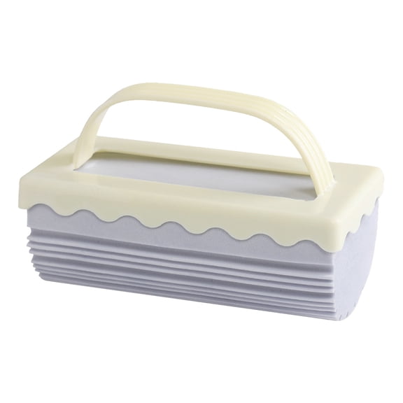 1 Pc Damp Duster with Handle, Multipurpose Cleaning Dusters, Wet Dust Sponge with Deep Groove, Reusable Baseboard Cleaner Sponges for Home Cleaning, 4.88x2.4x2.99 inch