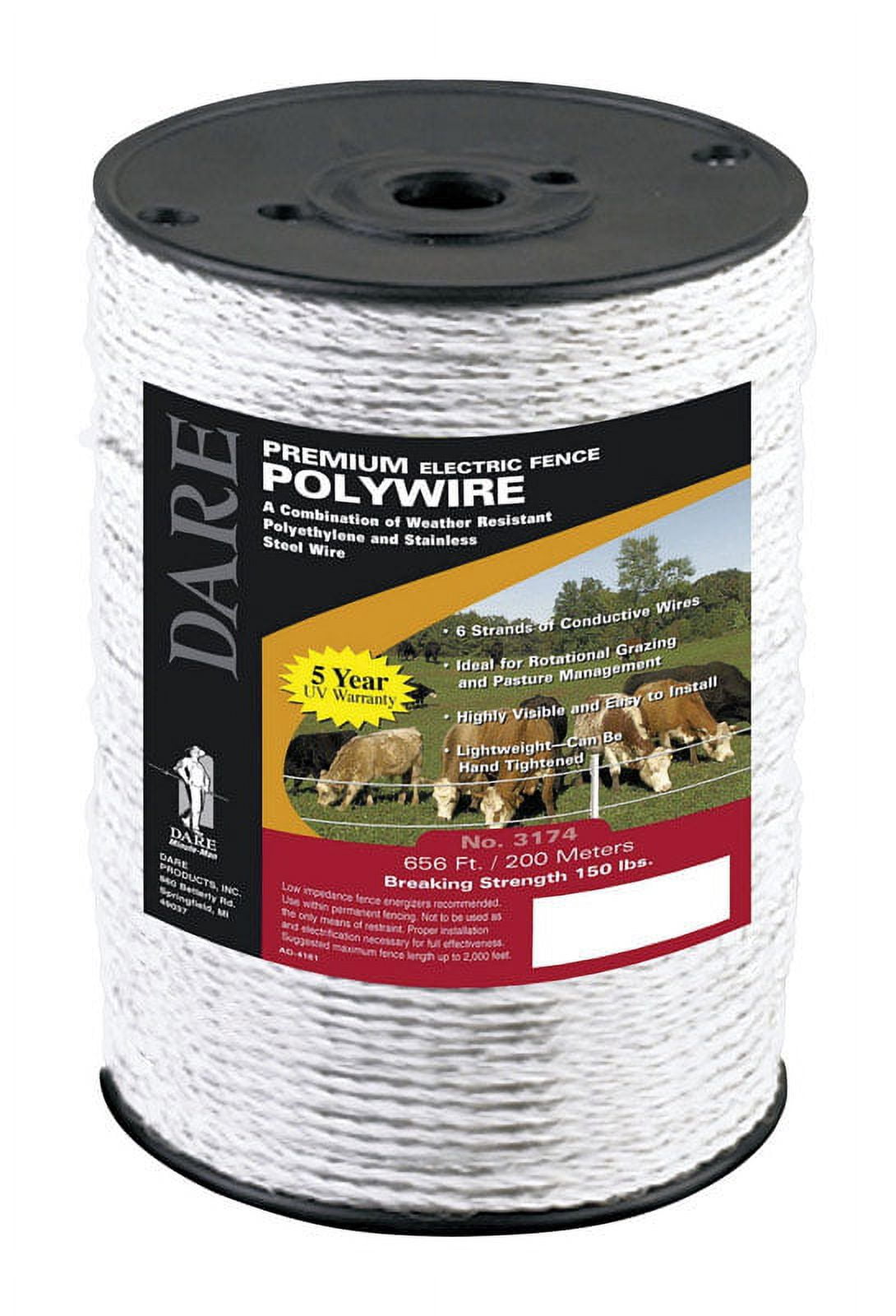 Dare Portable Electric Fence Wire 656 White Dare Portable Electric Fence Wire 656 White