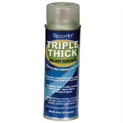 1 Pc Deco Art Triple Thick Gloss Glaze 6 oz. can*Provides a protective,  non-yellowing coating for wood, wicker, metal, ceramics, plaster, resin