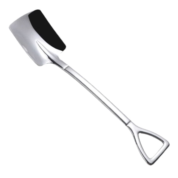 1 Pc Dessert Spoon, Shovel Shape Stainless Steel Spoons, Ice Cream Fruit Spoon, Silver Mini Shovel Spoons for Home, Kitchen or Restaurant