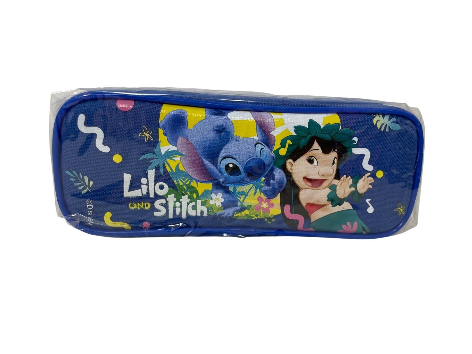 Disney STITCH Experiment 626 Glittering Blue Pencil Pouch Case Lilo &  Stitch New