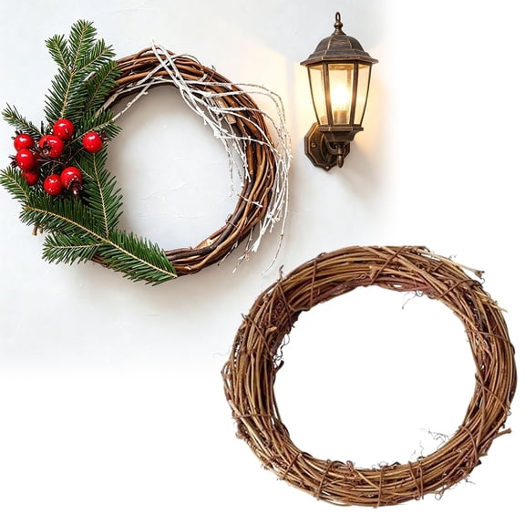 1 Pc Dofu Rattan Wreath Hanging Wreath Rattan Dollhouse Tree Adornment Christmas Decorations Macrame Making Wreath Twig Garland Vine Garland, 6 Inch, Clearance A