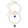 thumbnail image 1 of 1 Pc Dog Collar for Small Dogs Dog Pearl Necklace Collar 12-14 Inch Rhinestone Dog Collar Adjustable Pearl Dog Collar for Puppies Kittens Pets Daily Wear Special Occasions, 1 of 4