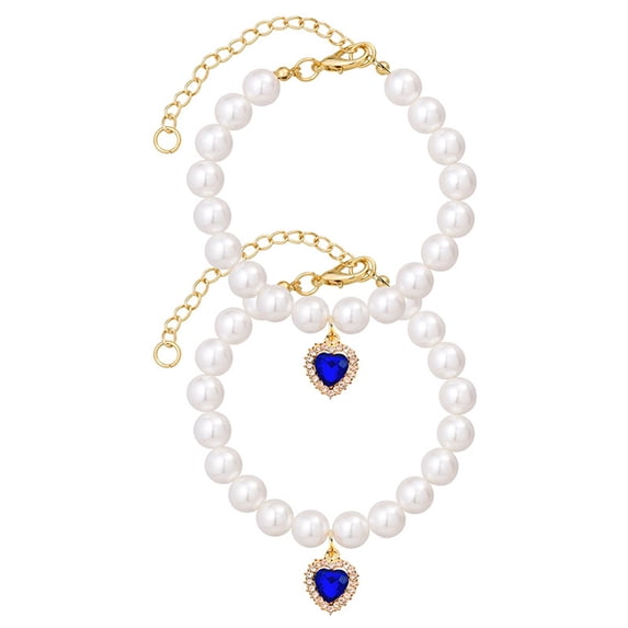 1 Pc Dog Collar for Small Dogs Dog Pearl Necklace Collar 12-14 Inch Rhinestone Dog Collar Adjustable Pearl Dog Collar for Puppies Kittens Pets Daily Wear Special Occasions