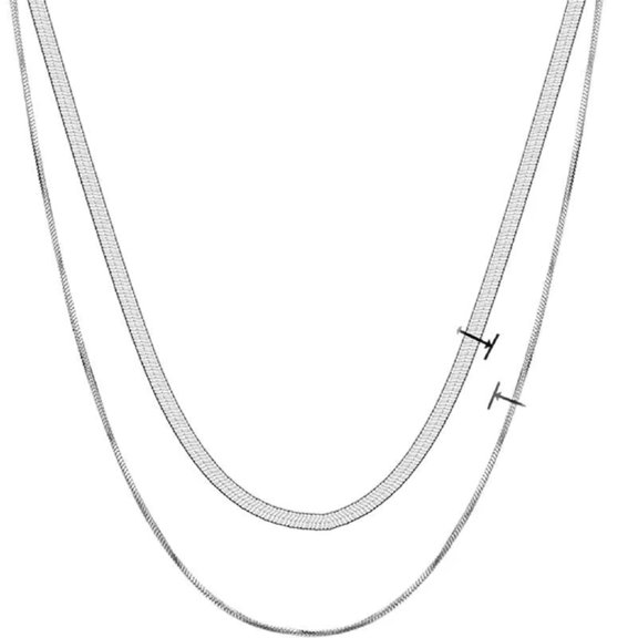 1 Pc Double Layer Snake Chain Choker, Pendant Necklace for Daily Outfit Matching