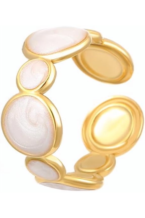 1 Pc Double Oil Drip Rings Retro Gold Color Double Oil Drip Open Rings Promise Rings Trendy Elegant Unique Rings Valentine's Day Elegant Gifts Gold