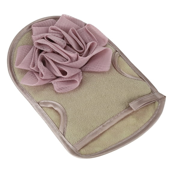 1 Pc Double Side Shower Gloves Exfoliating Glove for Bathroom 8.66"x5.51" Light Pink