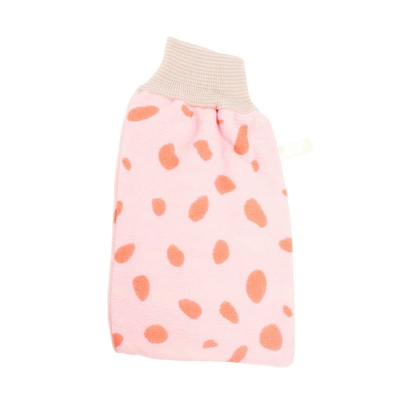1 Pc Double Side Shower Gloves Exfoliating Glove for Bathroom 9.25"×5.35" Pink