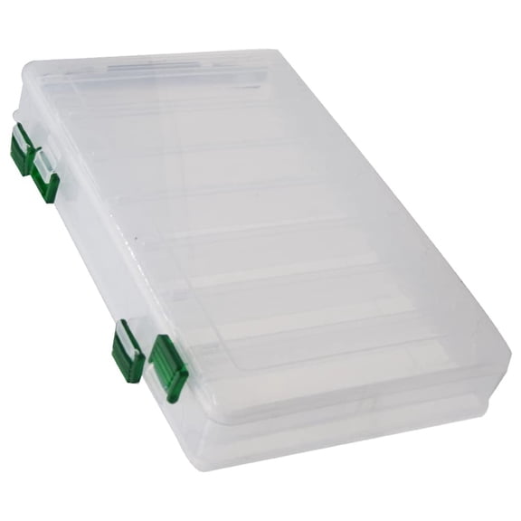 1 Pc Double-Sided Fishing Tackle Box, 10 Compartment Transparent Plastic Hook Storage Box for Fishing Accessories, Large Size, Multicolor