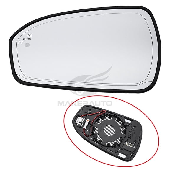 1 Pc Driver Side Mirror Glass Heated With Blind Spot Detection For 2013-2021 Ford Fusion USA