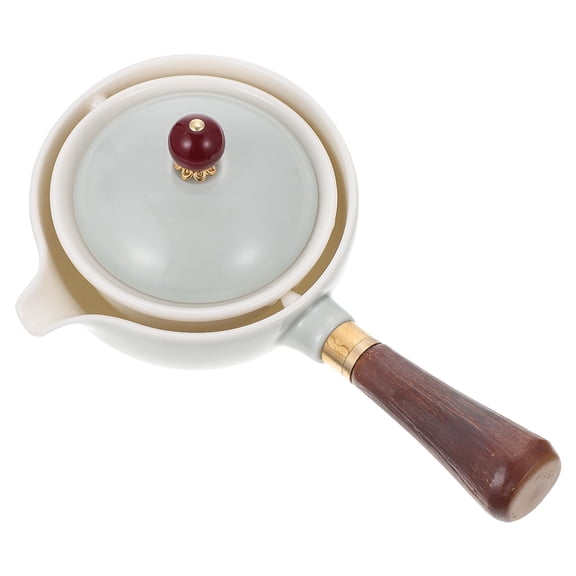 1 Pc Durable Ceramic Teapot Handle Tea Kettle Practical Tea Kettle for Home (White)