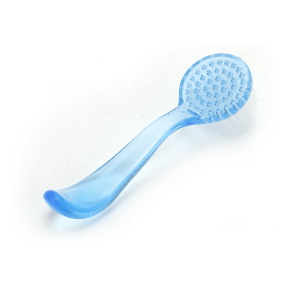 1 Pc Durable Round Curved Grip Nail Brush for Cleaning Fingernails 5.12"x1.77" Blue