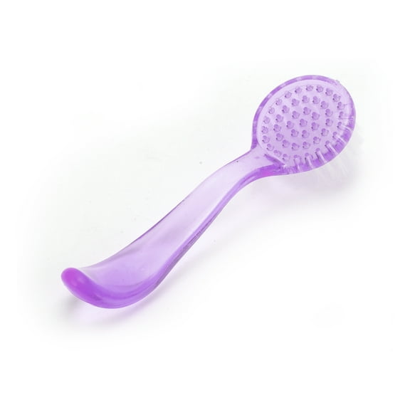 1 Pc Durable Round Curved Grip Nail Brush for Cleaning Fingernails 5.12"x1.77" Purple