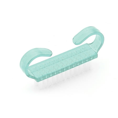 1 Pc Durable Translucent Horn Nail Brush for Cleaning Fingernails 2.44"x1.38" Green