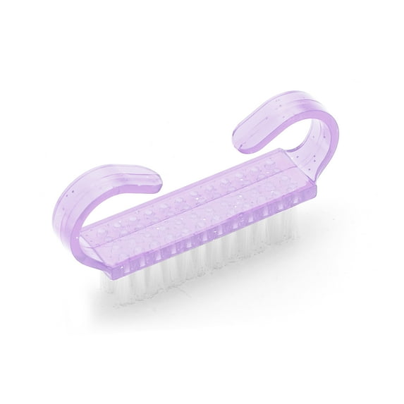 1 Pc Durable Translucent Horn Nail Brush for Cleaning Fingernails 2.44"x1.38" Purple