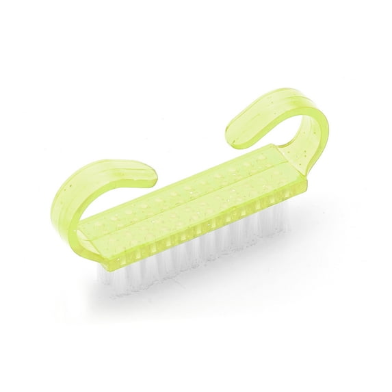 1 Pc Durable Translucent Horn Nail Brush for Cleaning Fingernails 2.44"x1.38" Yellow
