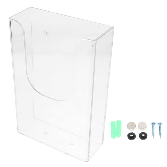 1 Pc Durable Wall-mounted Plastic Booklet Storage Holder Data Organizer (Transparent Color)