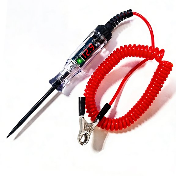 1 Pc Easy-to-Use Digital LED Circuit Test Light, 6-24V DC Bidirectional Voltage Tester with Digital Display & Long Probe, Automotive Electrical Test Pen for Real-Time Car & Truck Circuit Diagnosis