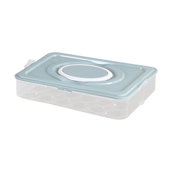 1 Pc Egg Holder for 24 Eggs, 1-Layer Plastic Egg Container,Deviled Egg Tray with Handle Lid,Devil Egg Holder for Refrigerator,Kitchen,Easter Party,Keep Fresh, 12.4x8.46x2.75 Inch, Blue