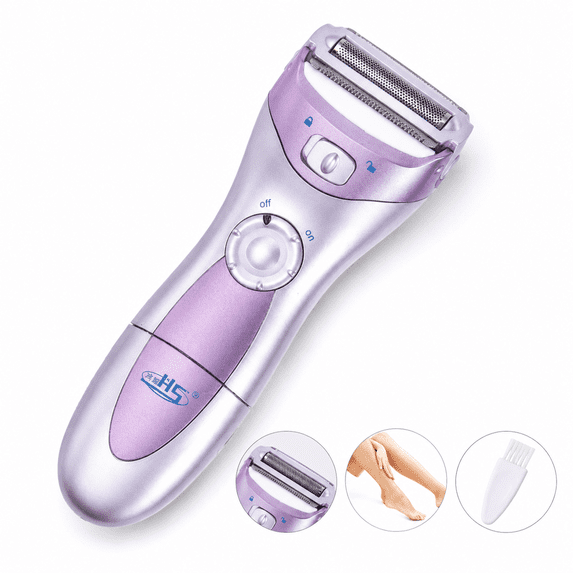 Artrylin SatinShave Essential Women's Electric Shaver, Wet & Dry Cordless Lady Shaver for Legs Body Underarm Bikini, Hypoallergenic Foil, Compact Travel Shower Safe – Purple