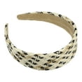 thumbnail image 1 of 1 Pc Elegant Flat Raffia Straw Headband for Women for Girls 5.91"x1.57" Black, 1 of 6