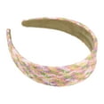 thumbnail image 1 of 1 Pc Elegant Flat Raffia Straw Headband for Women for Girls 5.91"x1.57" Pink, 1 of 6