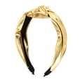 thumbnail image 1 of 1 Pc Elegant Glossy Knotted Wide Hairband for Women for Girls 6.69"x5.12" Gold Tone, 1 of 2