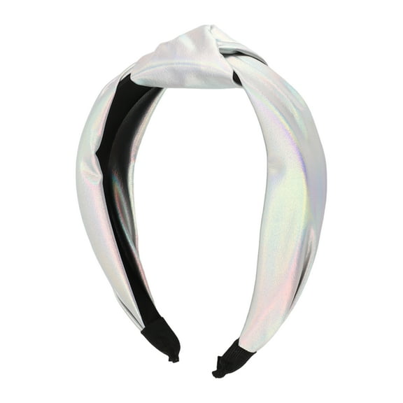 1 Pc Elegant Glossy Knotted Wide Hairband for Women for Girls 6.69"x5.12" White
