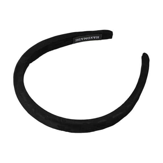 1 Pc Elegant Retro Jacquard Thin Hairband for Women for Girls 6.30"x5.51" Black