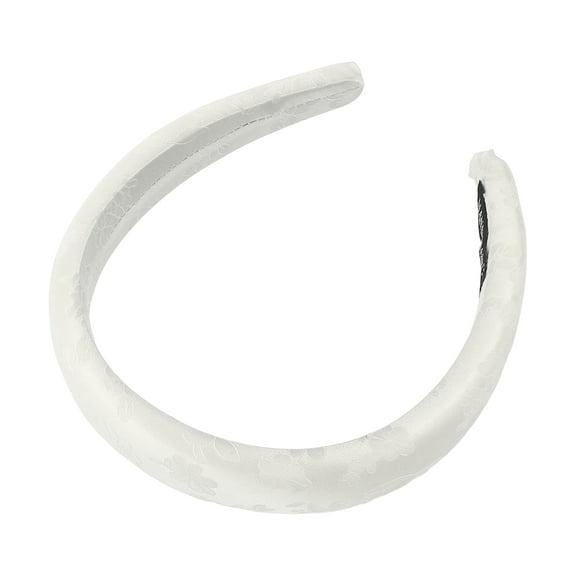 1 Pc Elegant Retro Jacquard Wide Hairband for Women for Girls 6.30"x5.71" White