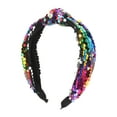 thumbnail image 1 of 1 Pc Elegant Sequined Knotted Wide Hairband for Women for Girls Assorted Color, 1 of 2