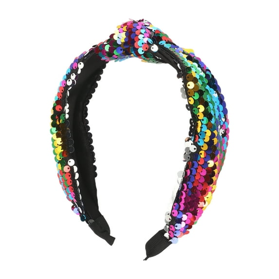 1 Pc Elegant Sequined Knotted Wide Hairband for Women for Girls Assorted Color