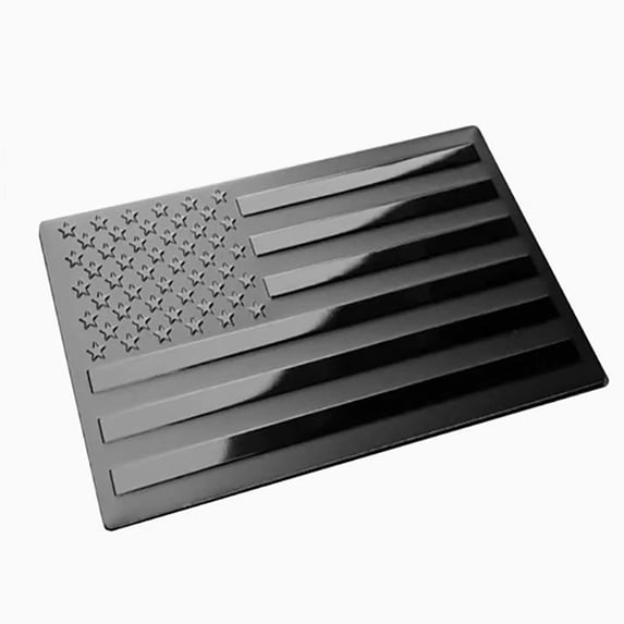 1 Pc Embossed 3D Metal All Black American Flag Emblem Decal Stickers, Matte Black Patriotic USA US Flag Car Decals Bumper Stickers for Truck, Window, Motorcycle, Support US Military Style 4