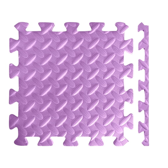 1 Pc Exercise Foam Mat - Anti fatigue Protective Interlocking Puzzle EVA Floor Tiles with Edges - Gym Flooring Mats - Non slip Rubber Cushion for Underlay, 11.81x11.81 Inch, Purple