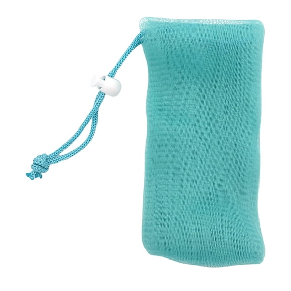1 Pc Exfoliating Soap Mesh Bag,7.48'' Fine Mesh Soap Bag,Handmade Soaps Bubble Meshs Net Bags with Drawstring,Portable Exfoliating Soaps Holder for Foaming and Drying Bath Shower(Green)
