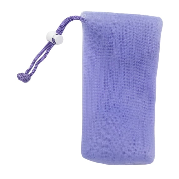 1 Pc Exfoliating Soap Mesh Bag,7.48'' Fine Mesh Soap Bag,Handmade Soaps Bubble Meshs Net Bags with Drawstring,Portable Exfoliating Soaps Holder for Foaming and Drying Bath Shower(Purple)