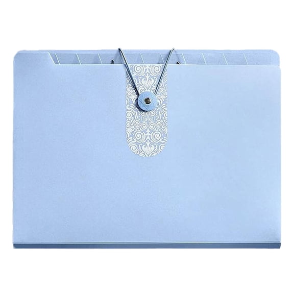1 Pc Expanding File Folder with 8 Pockets Expanding Hanging File Folders, Accordion Pockets File Organizer, Large Capacity,Letter Size for Filing Cabinet, 12.79x9.64 Inch, Blue