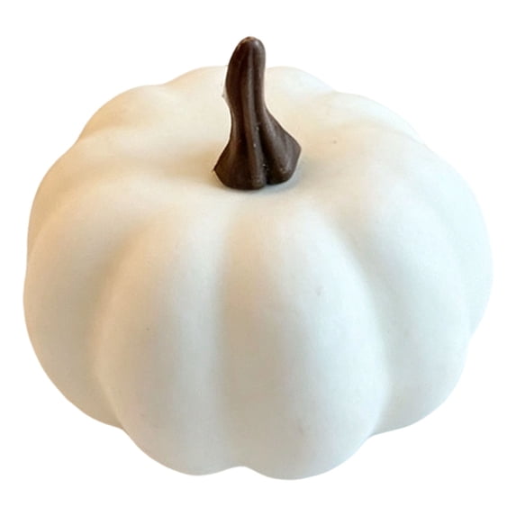 1 Pc Fall Artificial Mini Pumpkins Harvest Cute Simulation Small Pumpkins Fake Pumpkin Faux Small Pumpkin for Halloween Thanksgiving Office Home Kitchen Garden Decor, 2.36x1.57 Inch, White