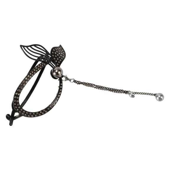 1 Pc Fashion Elegant Fishtail Tassel Style Hair Clips for Women for Girls Black