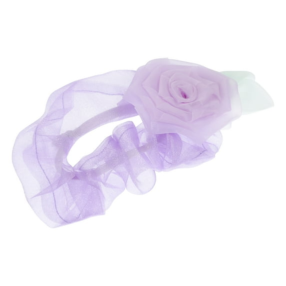 1 Pc Fashion Elegant Flower Hair Scrunchies for Women for Girls 2.76"x2.36" Purple