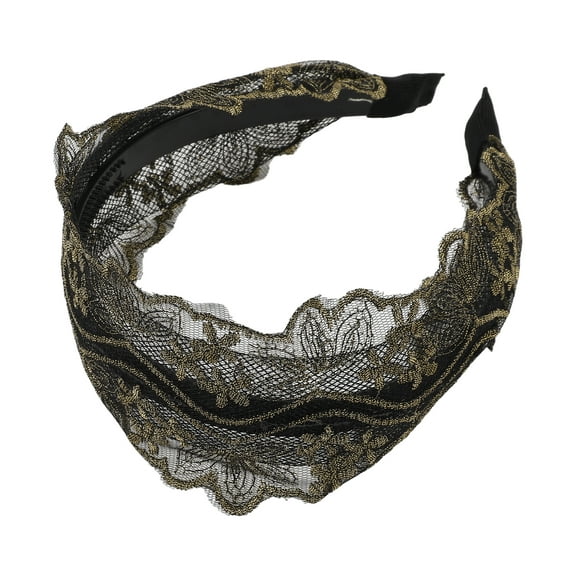 1 Pc Fashion Elegant Lace Mesh Wide Hairband for Women for Girls Black Brown