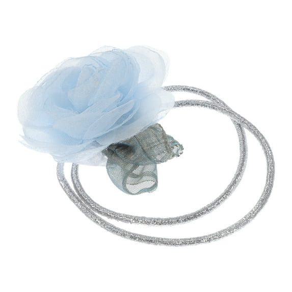 1 Pc Fashion Elegant Mesh Flower Hair Rope for Women for Girls 2.76"x2.36" Blue