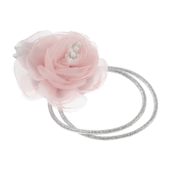 1 Pc Fashion Elegant Mesh Flower Hair Rope for Women for Girls 2.76"x2.36" Pink