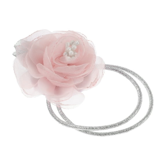 1 Pc Fashion Elegant Mesh Flower Hair Rope for Women for Girls 2.76"x2.36" Pink