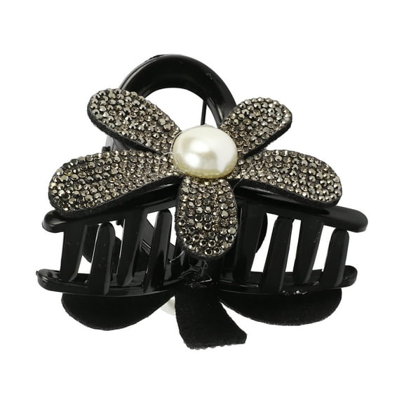 1 Pc Fashion Elegant Rhinestones Hair Clips Hairdo Clip for Women for Girls Black