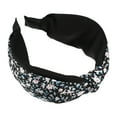 thumbnail image 1 of 1 Pc Fashion Floral Knotted Headwrap for Women for Girls 5.91"x2.56" Black, 1 of 6