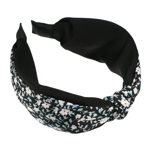 1 Pc Fashion Floral Knotted Headwrap for Women for Girls 5.91"x2.56" Black
