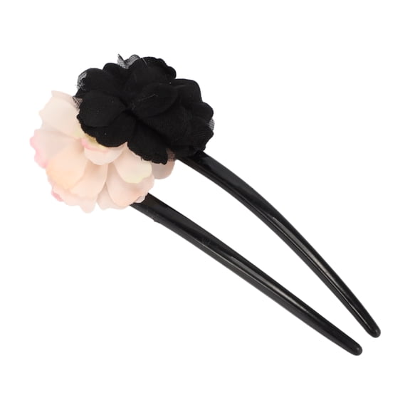 1 Pc Fashion Grace Begonia Flower U-Shaped Hair Pins for Women 5.12"x1.97" Black