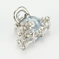 thumbnail image 1 of 1 Pc Fashion Moon Hair Clips Hairdo Clip for Women 0.94"x0.83"x0.79" Blue Silver Tone, 1 of 2