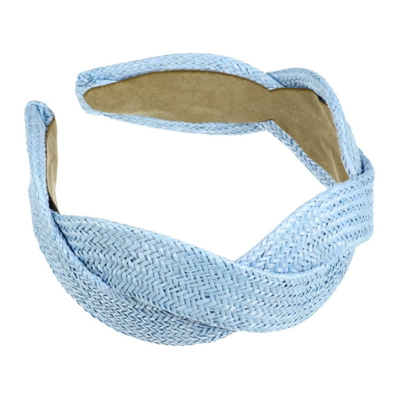 1 Pc Fashion Straw Wide-side Headband for Women for Girls 6.30"x2.17" Blue